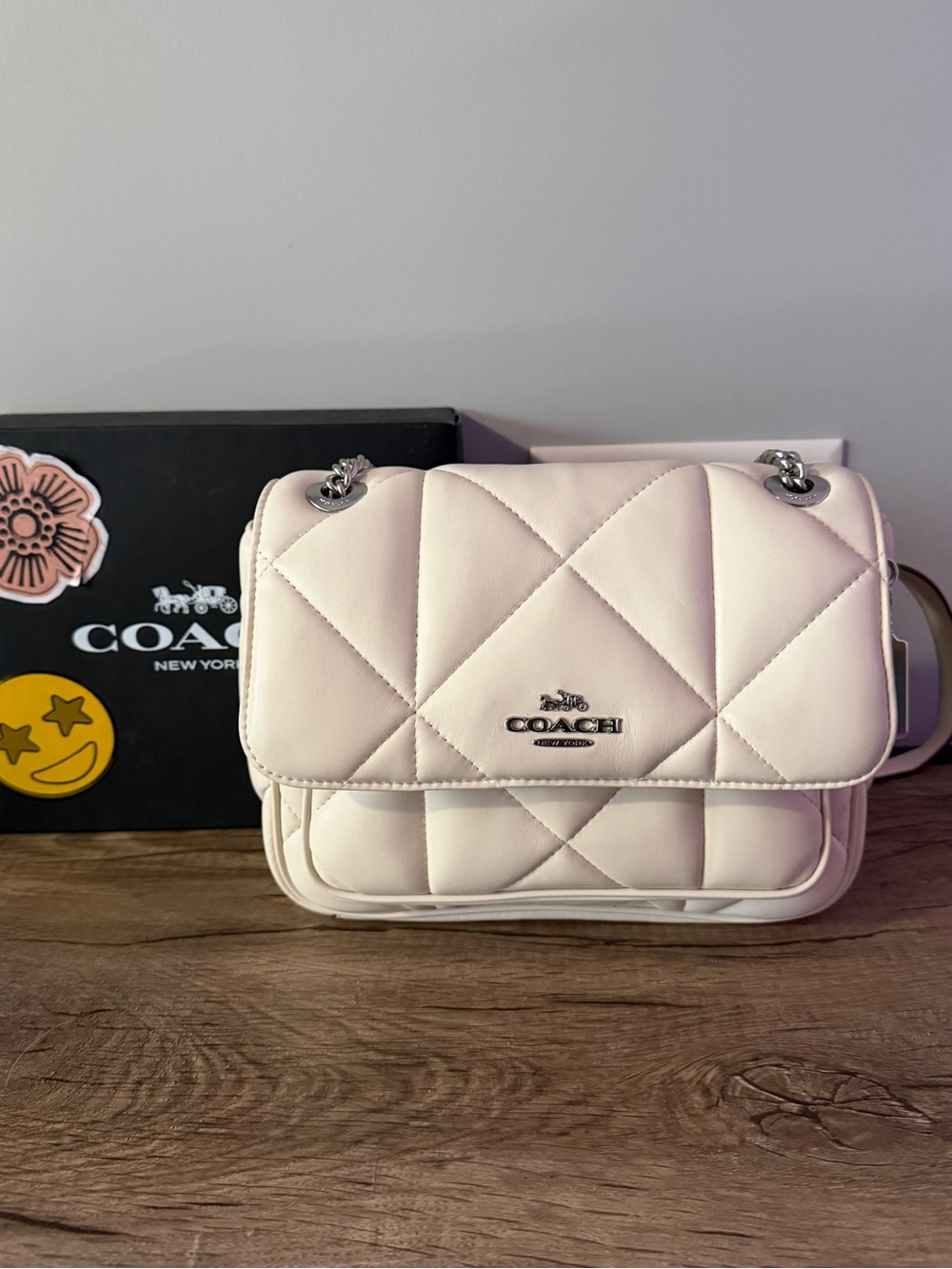 Coach Klare Quilted Crossbody/Shoulder Bag — Chalk